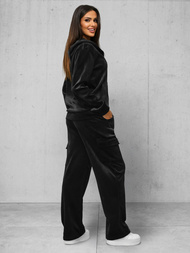 Dámská velurová tepláková souprava černá OZONEE JS/35C1613/3