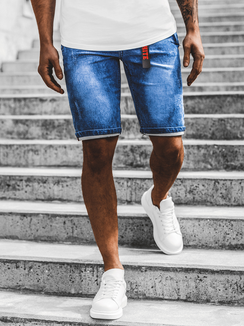 Pánské džínové kraťasy Modré OZONEE RF/HY341/2