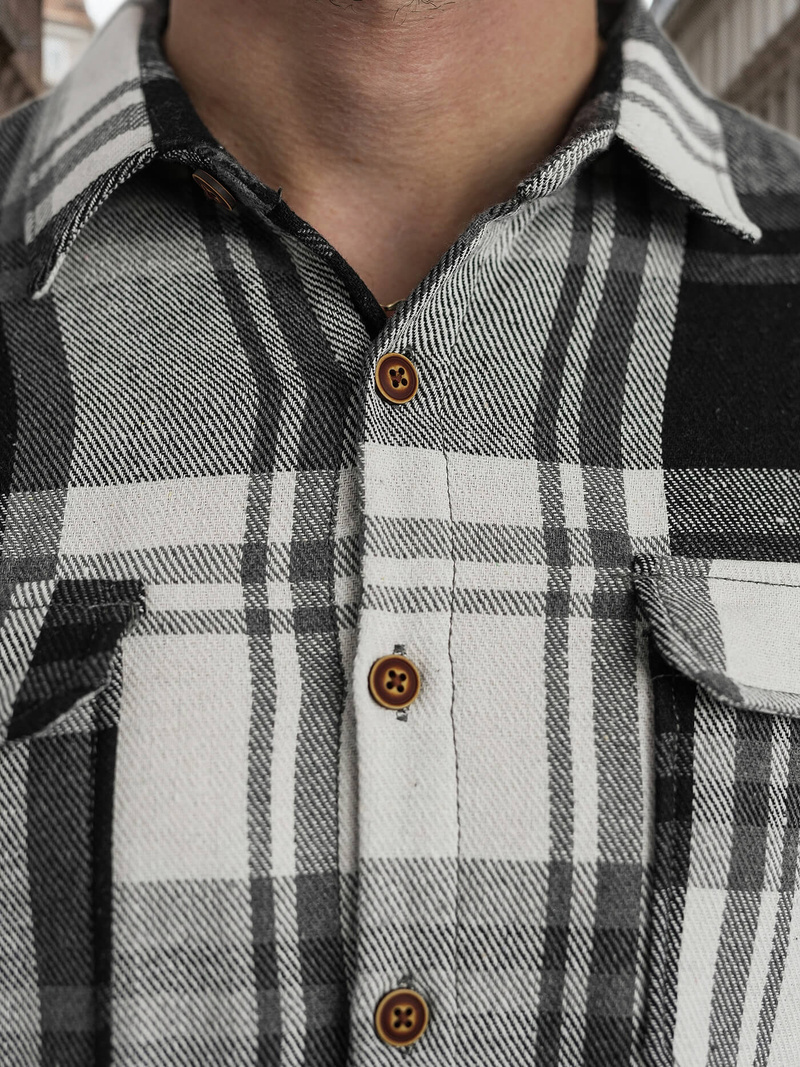 Pánská košile černobílá OZONEE NB/MC728N/3Z