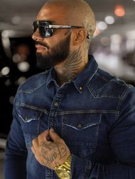 Pánská džínová košile modrá OZONEE O/51412