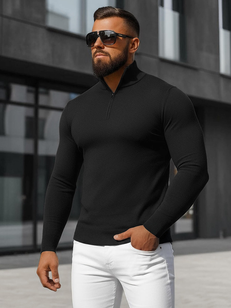 Pánský Svetr Černý OZONEE NB/MM6007/4Z