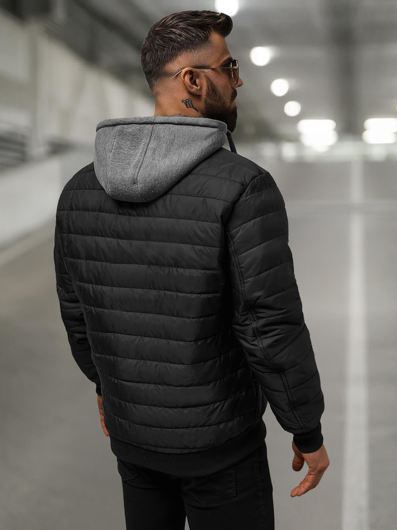 Pánská Bunda Černá OZONEE JS/8M985/392