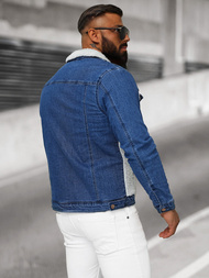 Pánská Džínová Bunda Šerpa Modrá OZONEE NB/MJ533BZ