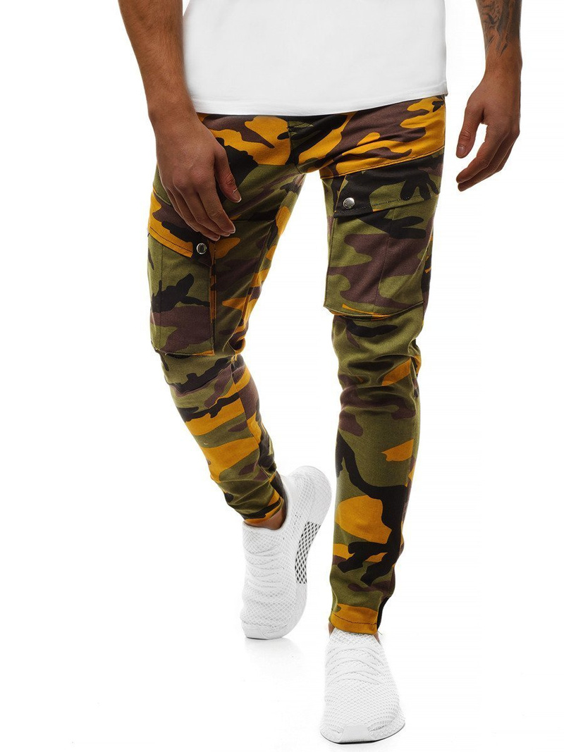 Pánské Kalhoty Jogger žluto-khaki OZONEE A/1003