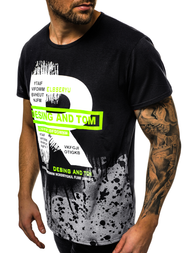 Pánské Tričko Černé OZONEE JS/KS1945