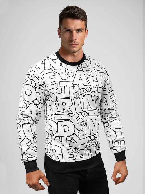 Pánská Mikina Bílá OZONEE JS/8B1136/1Z