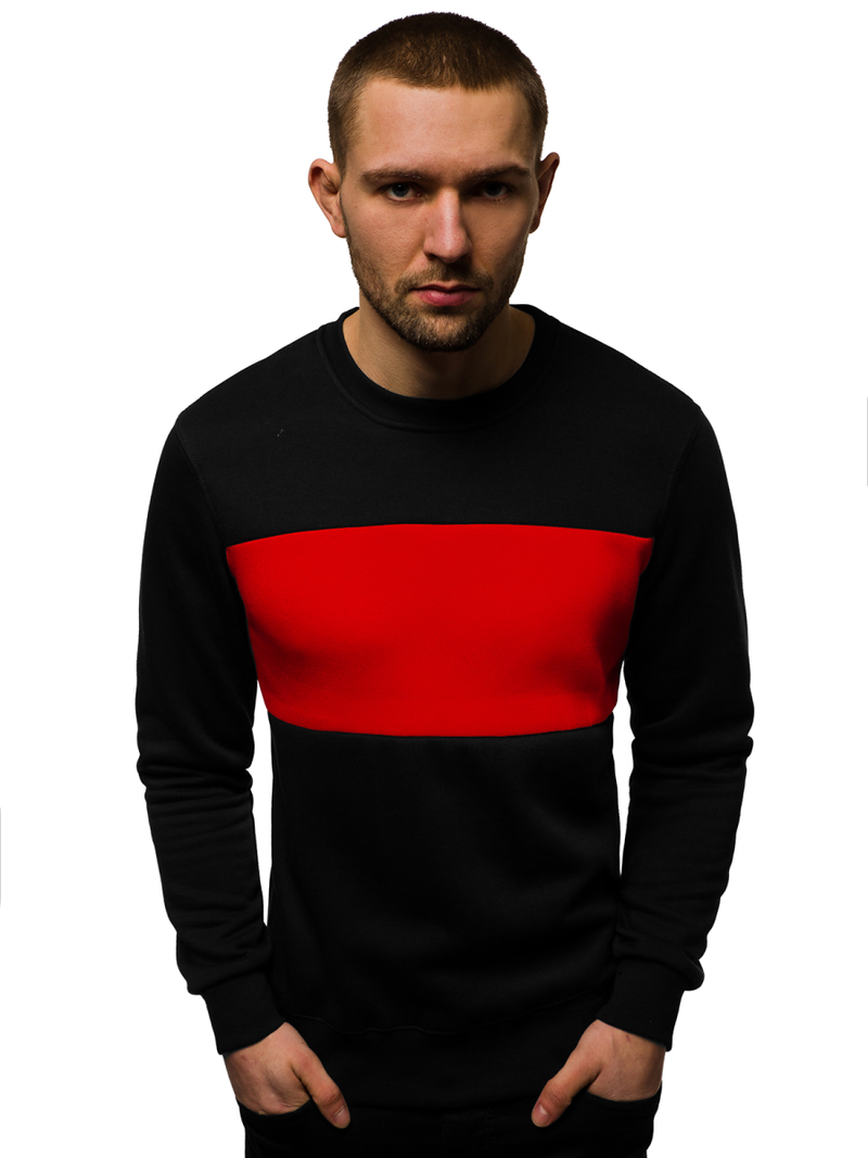 Pánská Mikina Černo-Červená OZONEE JS/2010