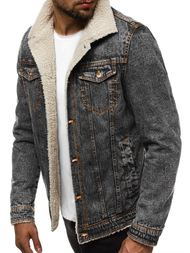 Pánská Džínová Bunda Grafitová OZONEE JB/JP1109