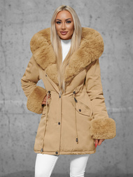 Dámská Zimní Bunda Béžová OZONEE JS/16M9062/62Z