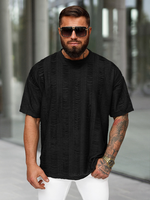 Pánské Tričko Černé OZONEE O/B1149