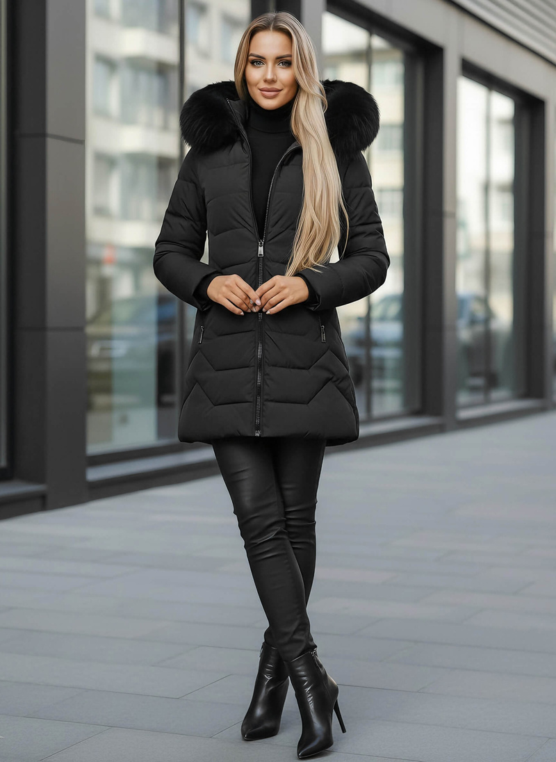 Dámská Bunda Černá OZONEE JS/16M9121/392Z