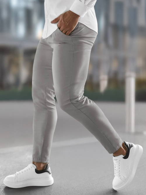Pánské Chino Kalhoty Šedé OZONEE O/P4049Z
