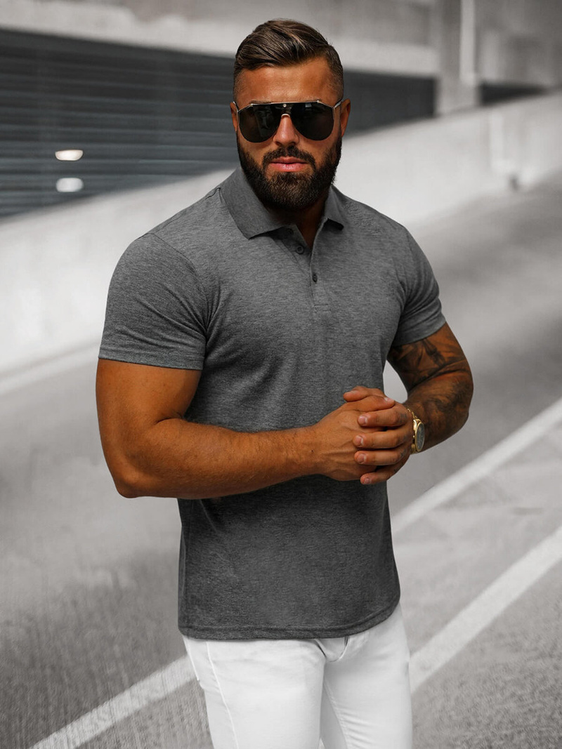 Pánské Polo Tričko Grafitové OZONEE JS/8T80/5Z