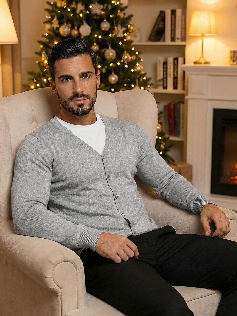 Pánský Svetr Šedý OZONEE NB/MM6006/2Z