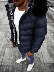 Pánská Zimní Bunda Námořnická Modřá OZONEE JS/M8106