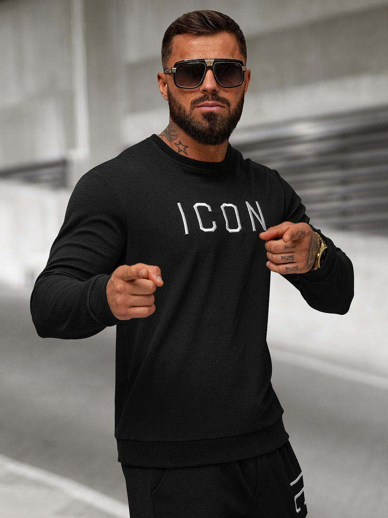 Pánská Mikina Černá OZONEE O/D7394