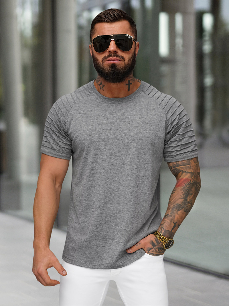 Pánské Tričko Grafitové OZONEE JS/8T88/5Z