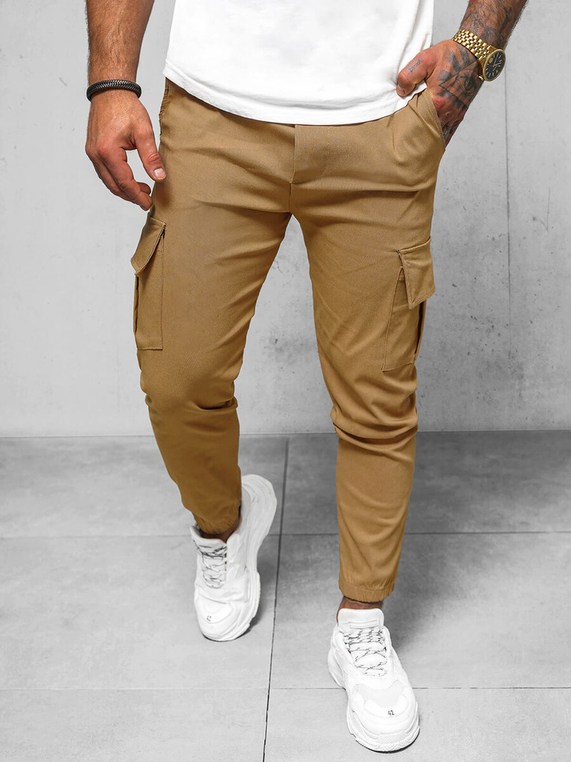 Pánské Chino Kalhoty Camelové OZONEE O/1404SP