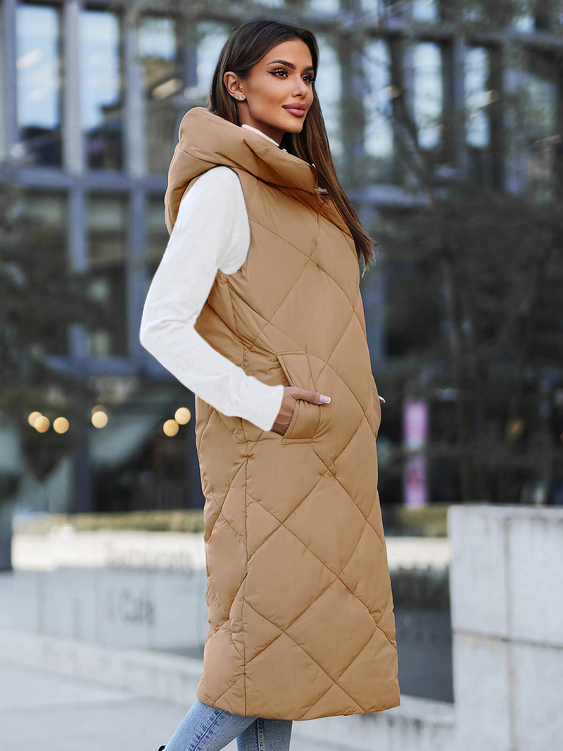 Dámská vesta camelová OZONEE JS/5M3165/84