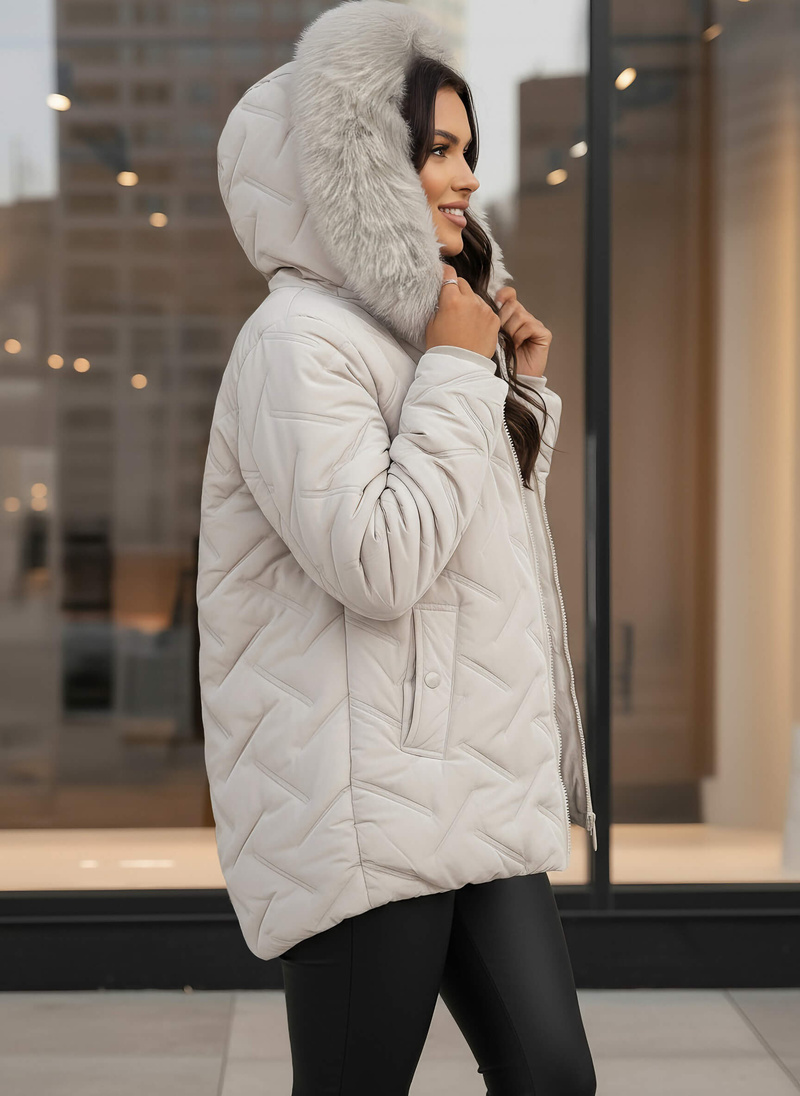 Dámská Bunda Světle-Šedá OZONEE JS/16M9296/280Z