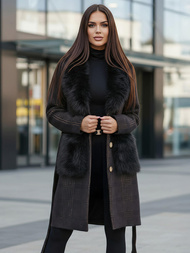 Dámský Kabát Černé OZONEE JS/53M5200/1Z