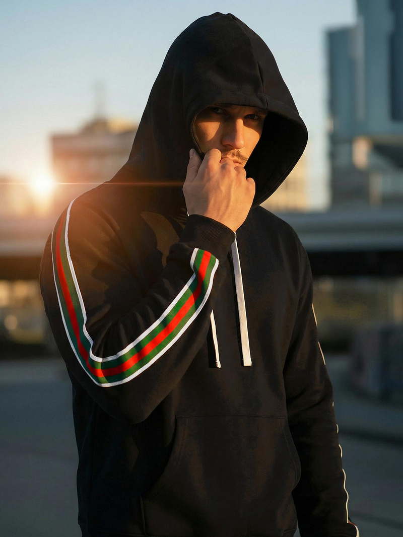 Pánská Mikina Černá OZONEE JS/8B1731/3