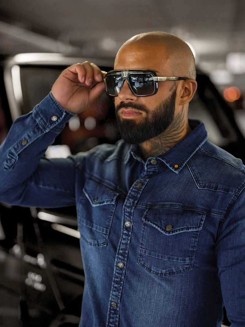 Pánská džínová košile modrá OZONEE O/51411