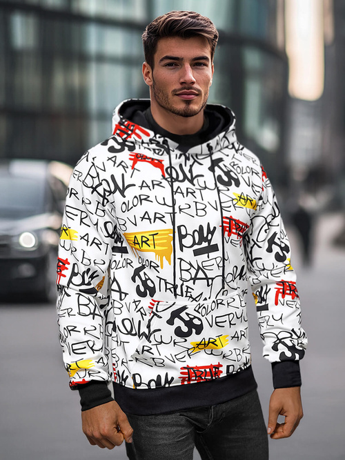 Pánská Mikina Bílá OZONEE JS/8B1251/1Z