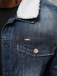 Pánská Džínová Bunda Šerpa Tmavě Modrá OZONEE NB/MJ516BSZ