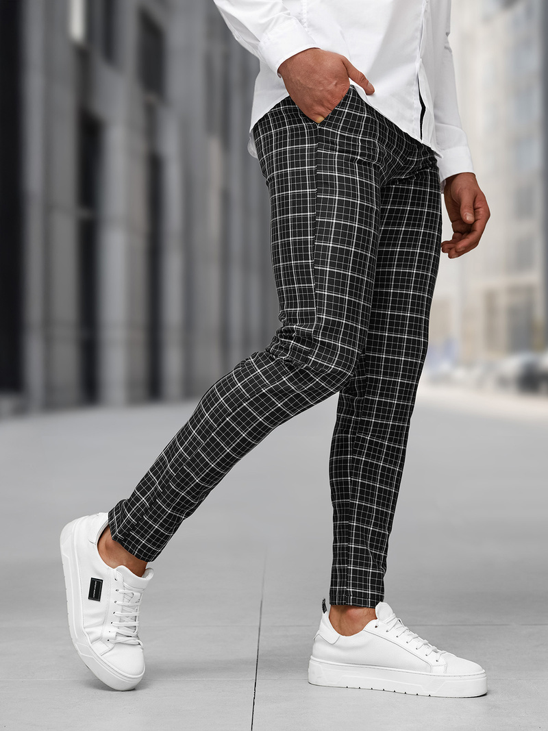 Pánské Chino Kalhoty Černé OZONEE DJ/5515Z