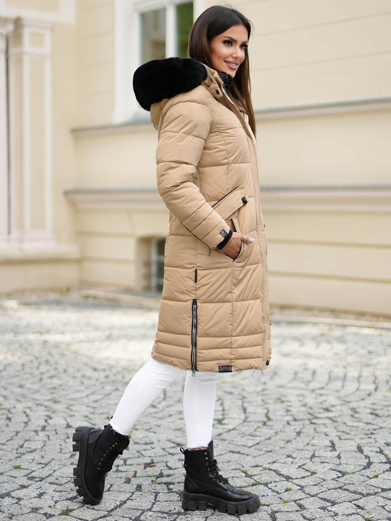 Dámská Bunda Béžová OZONEE O/W377Z