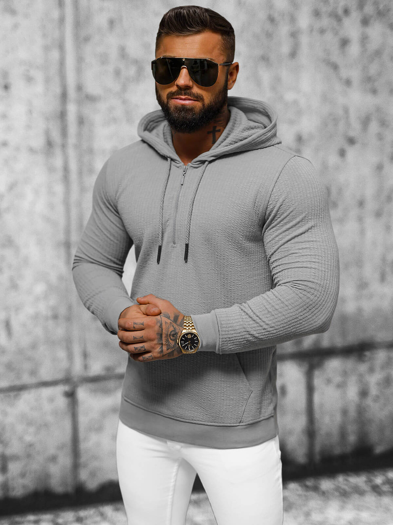 Pánská Mikina Šedé OZONEE O/TB2273