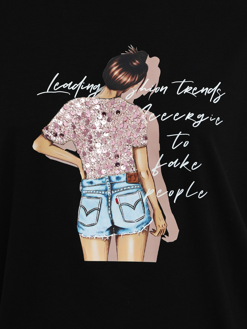 Dámské Tričko Černé OZONEE JS/95T2573/3