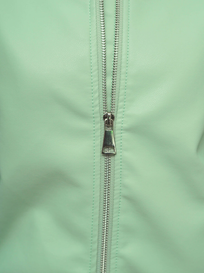 Dámská Kožená Bunda Mentolová OZONEE O/G116Z