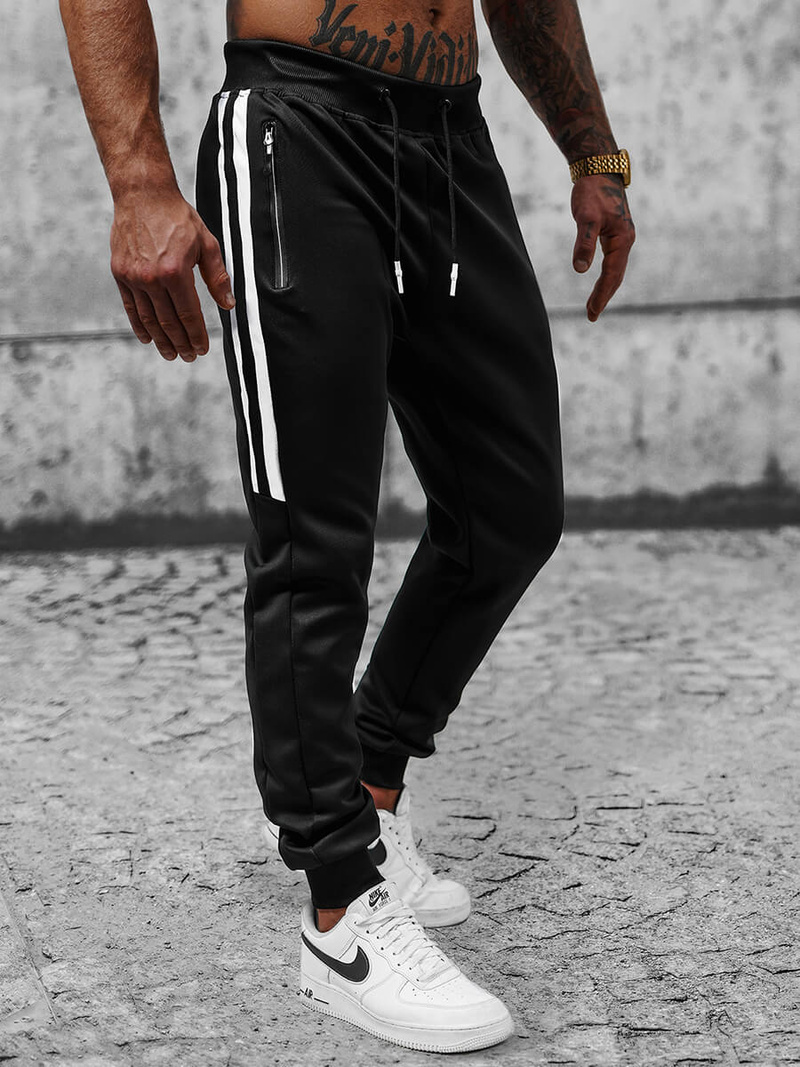 Pánské Tepláky Černé OZONEE JS/8K181