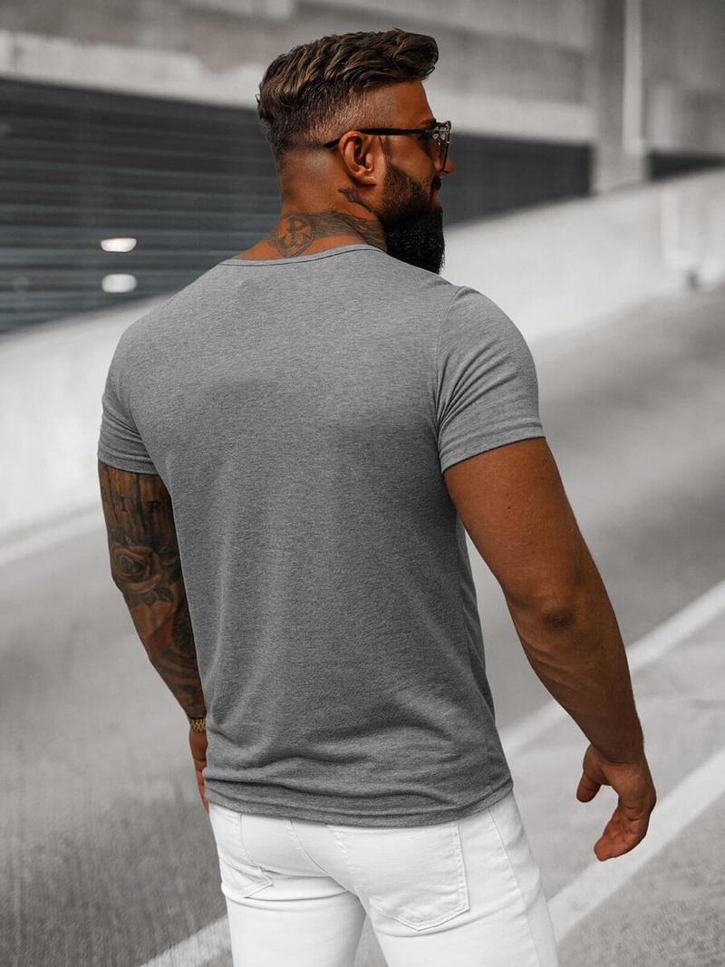 Pánské Tričko Grafitové OZONEE JS/712007Z