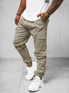 Pánské Chino Jogger Kalhoty Béžové OZONEE O/G3014Z