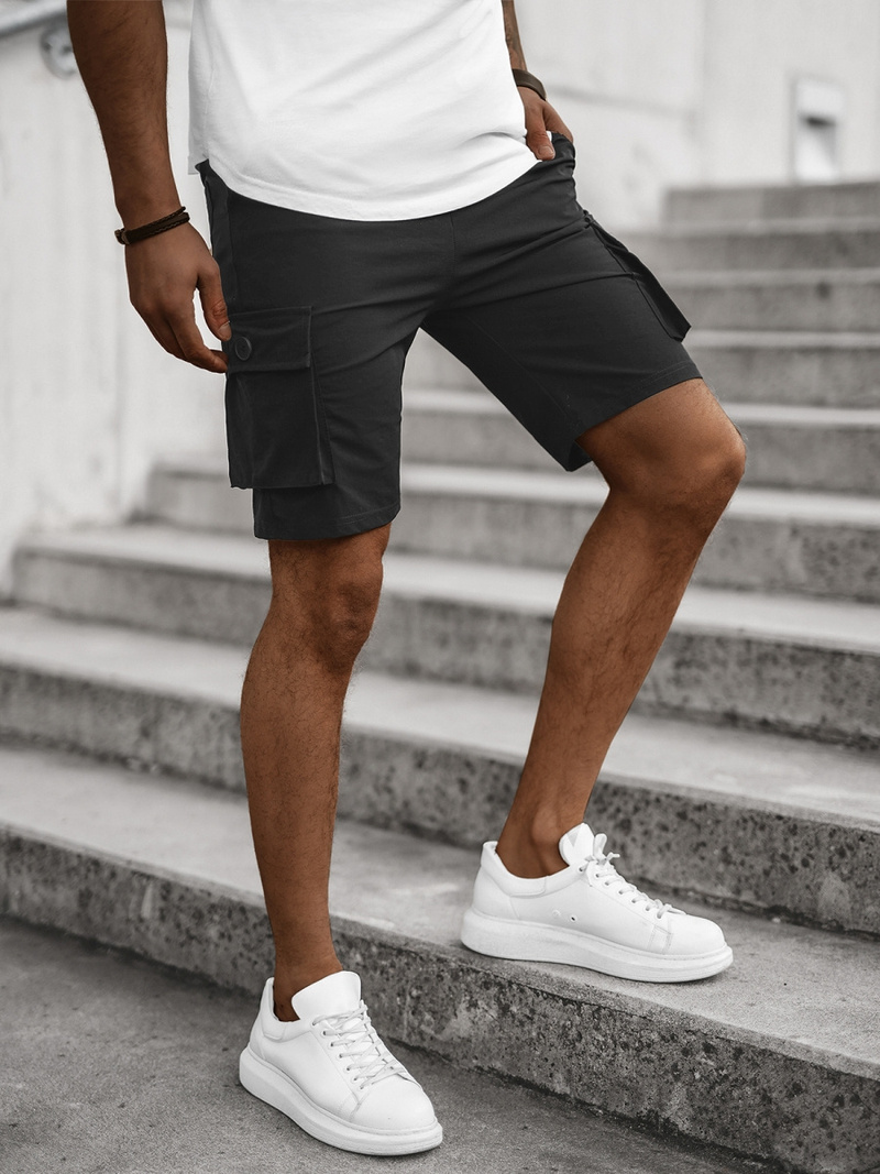 Pánské Chino Kraťasy Černé OZONEE T/DC469