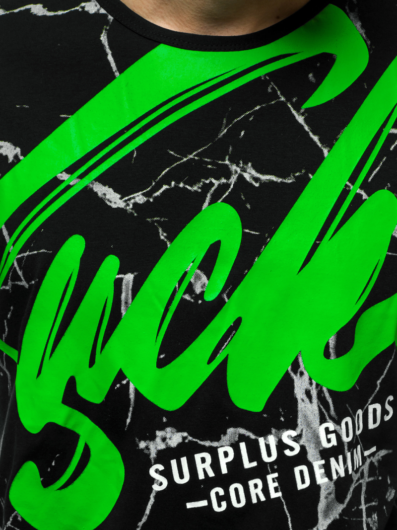 Pánské Tričko Černé OZONEE JS/KS2015