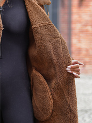 Dámský Kožený Kabát Camelové OZONEE JS/11Z8253