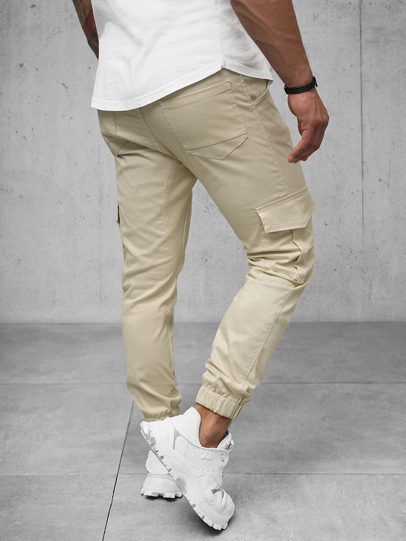 Pánské Chino Jogger Kalhoty Béžové OZONEE A/404