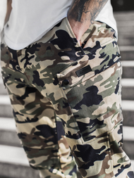 Pánské Kalhoty Jogger Béžové-Maskáčovové OZONEE O/11103