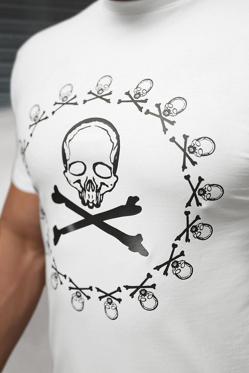 Pánské Tričko Bílé OZONEE NB/MT3068