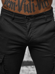 Pánské Chino Jogger Kalhoty Černé OZONEE NB/MP0202N