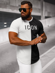 Pánské Tričko Bílo-Černé OZONEE O/7776T