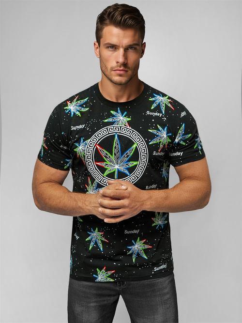 Pánské Tričko Černé OZONEE O/T136/3Z