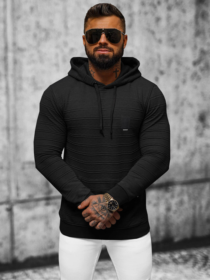 Pánská Mikina Černá OZONEE O/TB2272