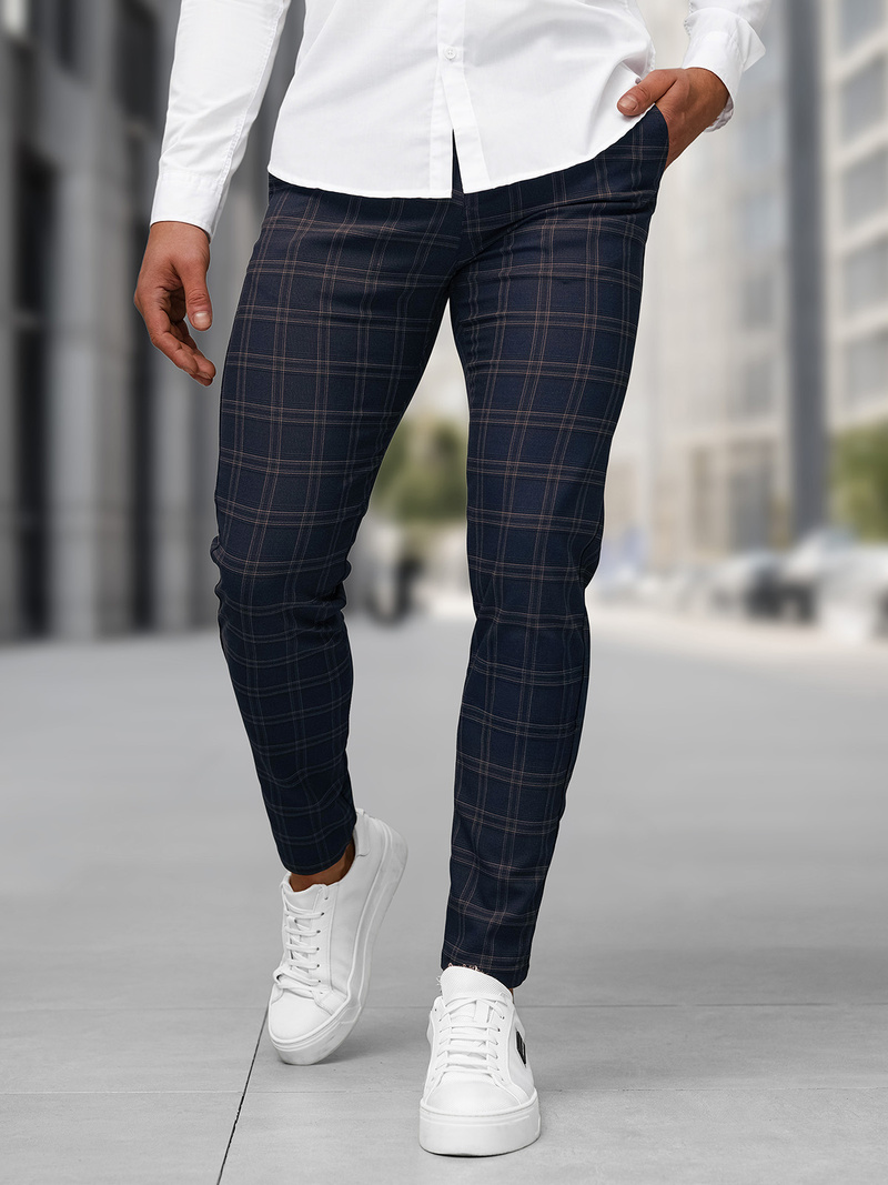 Pánské Chino Kalhoty Námořnické Modré OZONEE DJ/5632Z