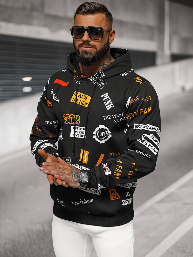 Pánská Mikina Černá OZONEE JS/8B1250/3