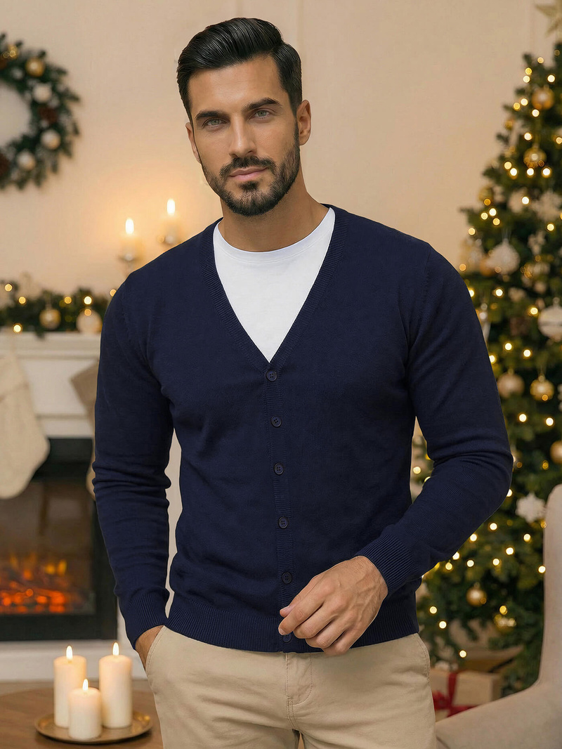 Pánský Svetr Námořnické Modré OZONEE NB/MM6006/6Z